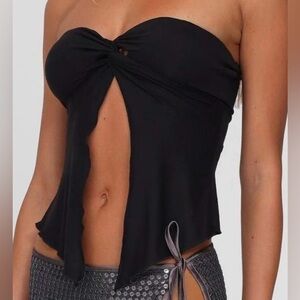 Tiger Mist - Charmaine twist strapless top - M